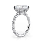 Pavé Engagement Ring Featuring Radiant Cut Center With Hidden Halo Setting