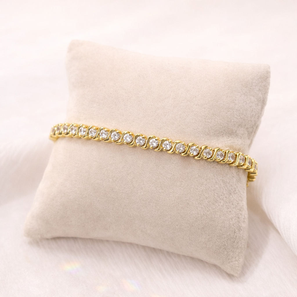 Round Cut Diamond Tennis Bracelet For Women

