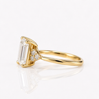 Buy Engagement Ring Modern Diamond Ring Yellow Gold Emerald Ring.