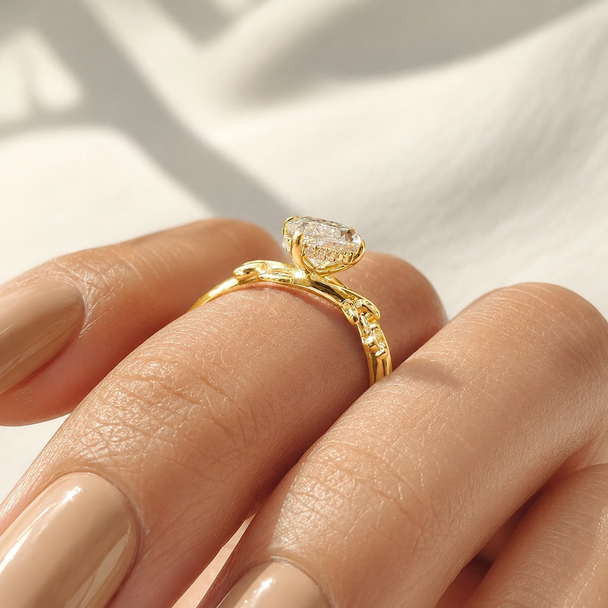 Nature Inspired Rings Side Stone Engagement Rings Marquise Ring With Side Stones.
