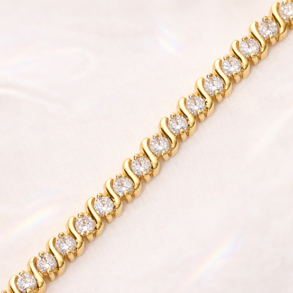 Lab Diamond Tennis Bracelet In Yellow Gold By Dirro
