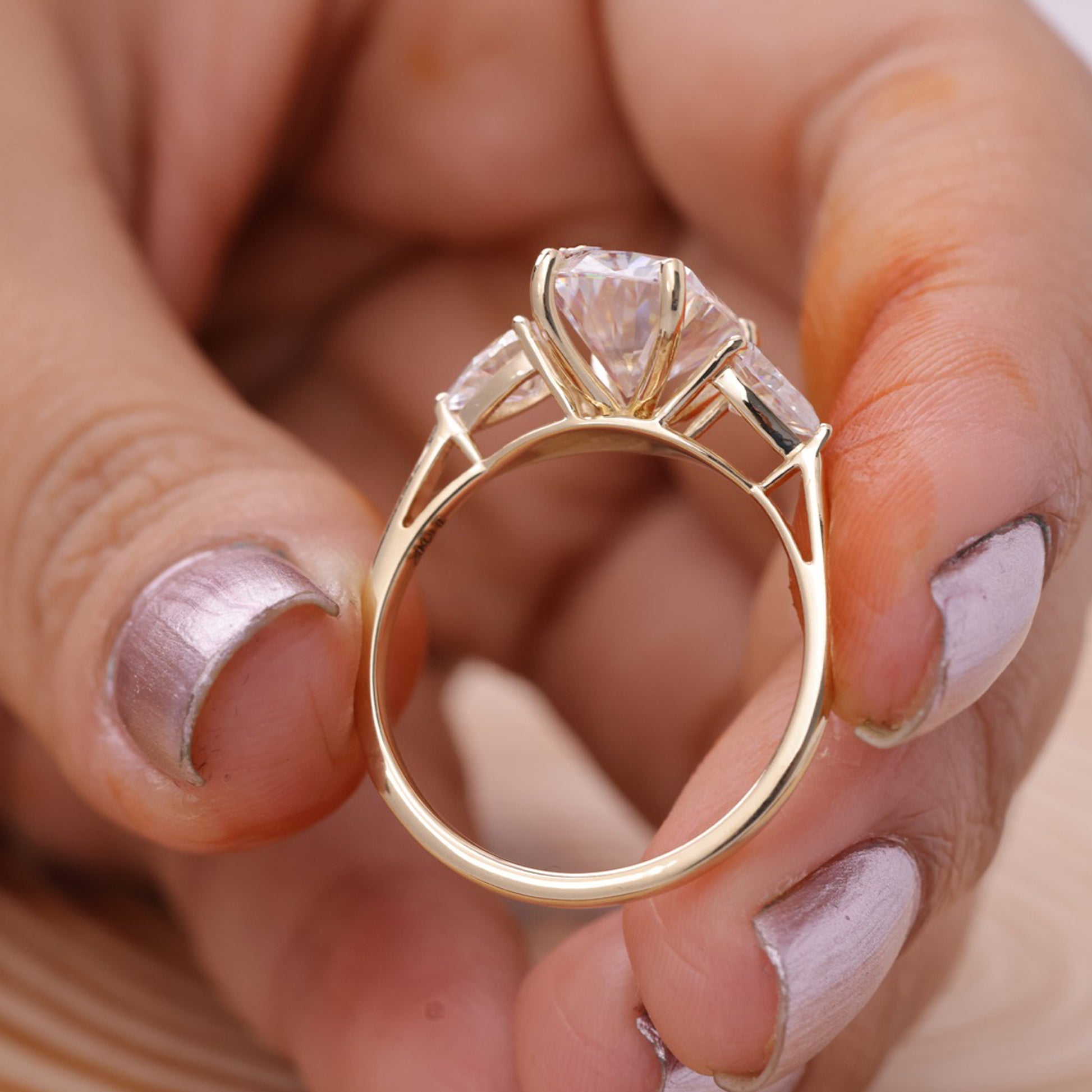 Three stone diamond ring, Cushion cut diamond engagement ring, Gold engagement ring for women, Engagement rings USA, Women’s diamond rings, Elegant three stone rings, Cushion cut engagement ring USA, Gold diamond ring online, Trending engagement rings 2025 USA, Unique diamond rings for her