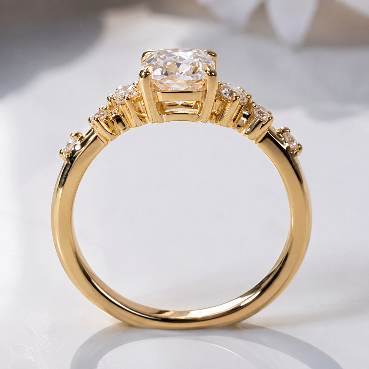 Moissanite Engagement Ring Cushion Cut Cluster Diamond Rings Diiro.
