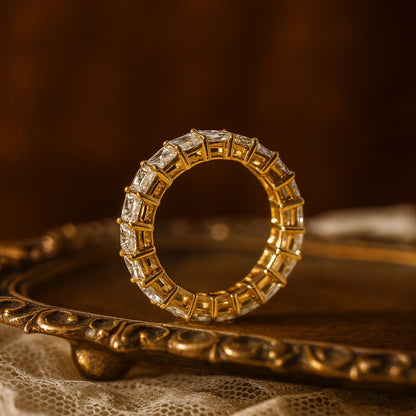 Women Ring Wedding Radiant Cut Diamond Eternity Ring for Timeless Style