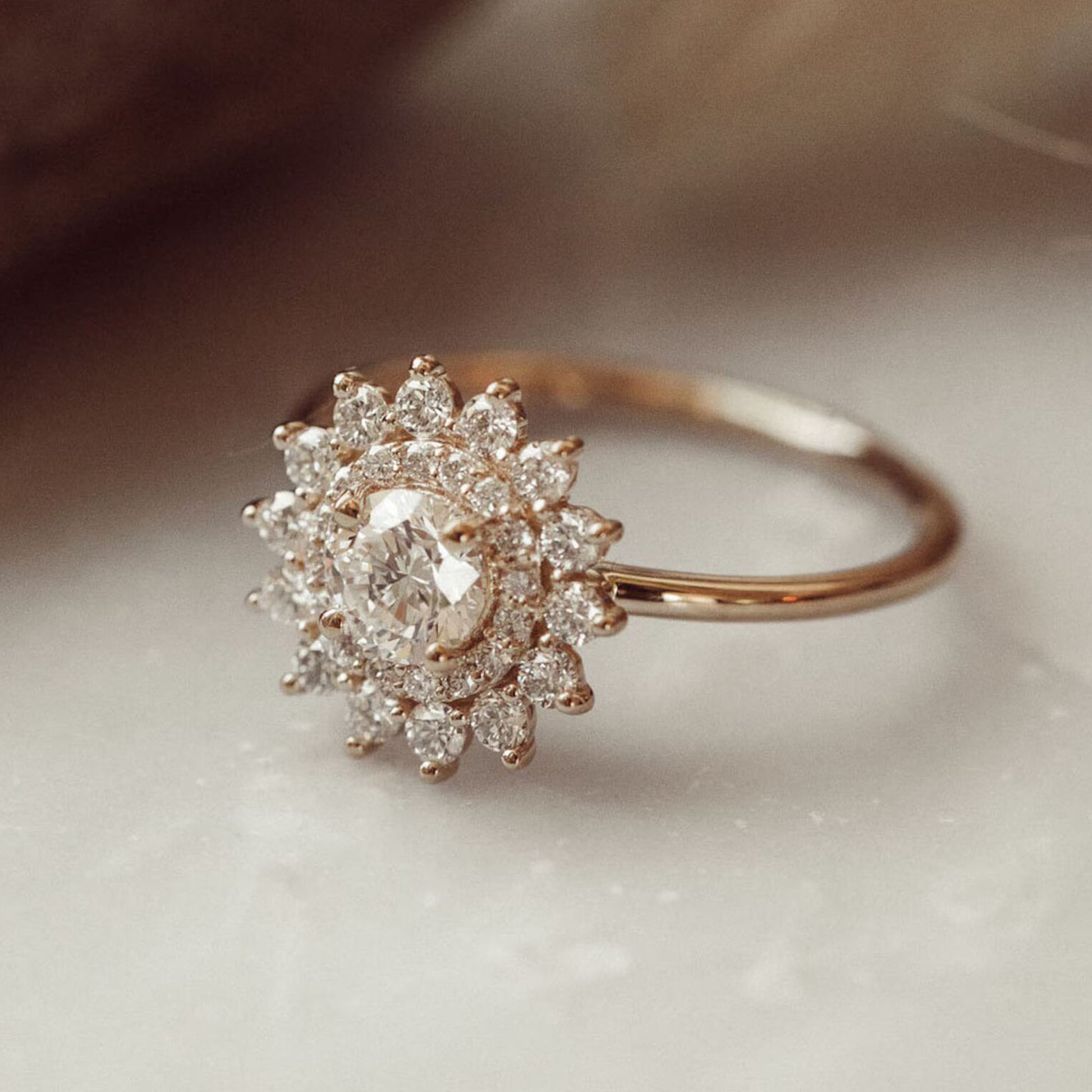 Wedding and Rings Vintage Moissanite Halo Engagement Ring for Women vintage wedding jewelry