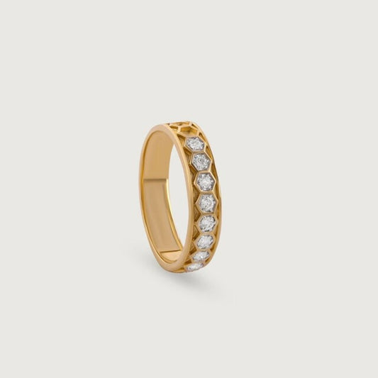 Men's Eternity Wedding Band - Multi Diamond Gold Ring for Grooms