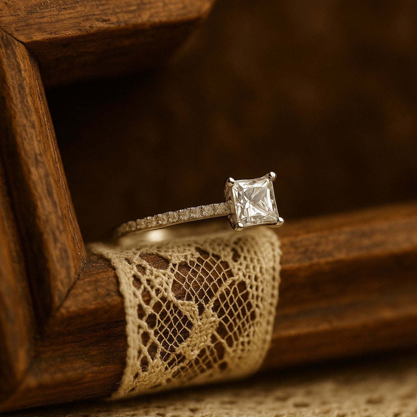 Guy Wedding Rings Princess Cut Diamond Engagement Pave Band Gold Rings
