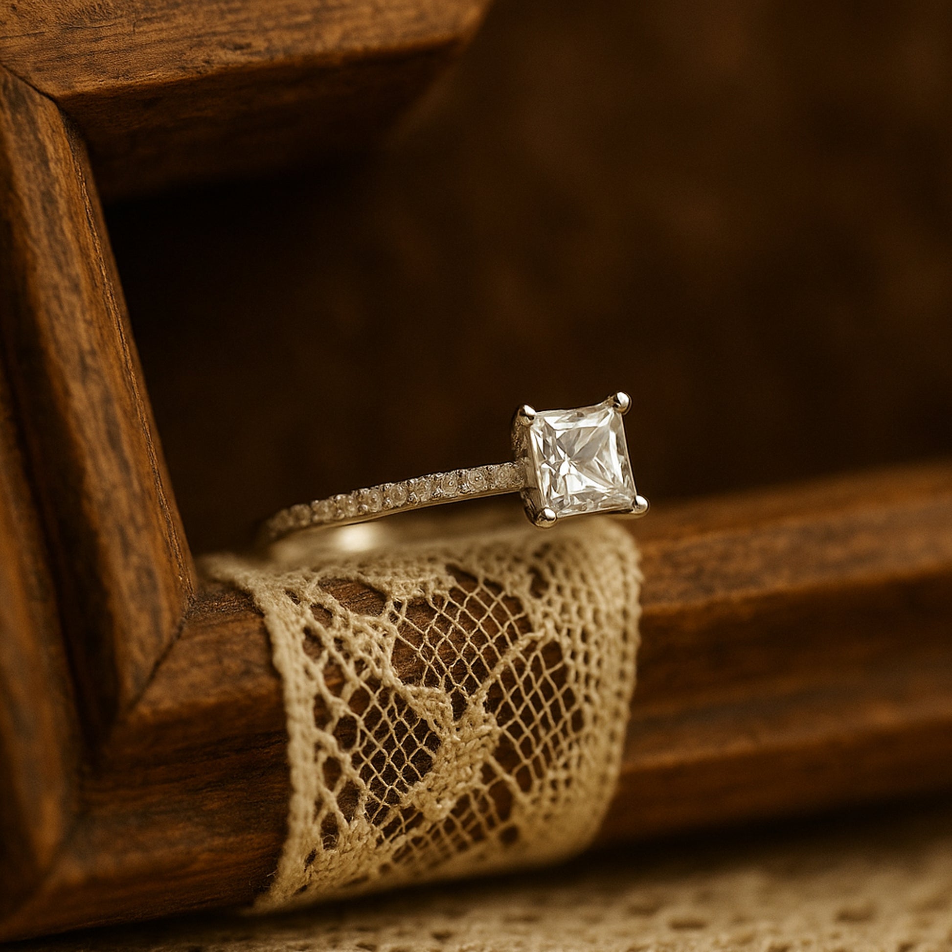 Guy Wedding Rings Princess Cut Diamond Engagement Pave Band Gold Rings
