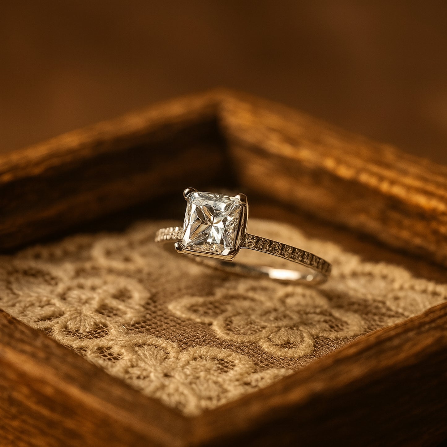 Guy Wedding Rings Princess Cut Diamond Engagement Pave Band Gold Rings