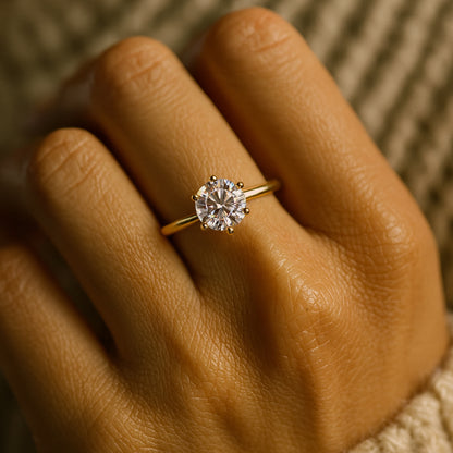 September Born Birthstone Brilliant Round Cut Gold Ring for Engagement