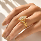 Marquise Diamond Ring Engagement Leaf Ring Leaf Engagement Ring Leaf Wedding Ring.

