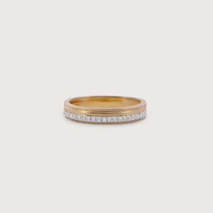 Man Marriage Rings - Gold Half Eternity Diamond Wedding Band