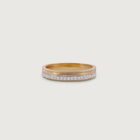 Man Marriage Rings - Gold Half Eternity Diamond Wedding Band