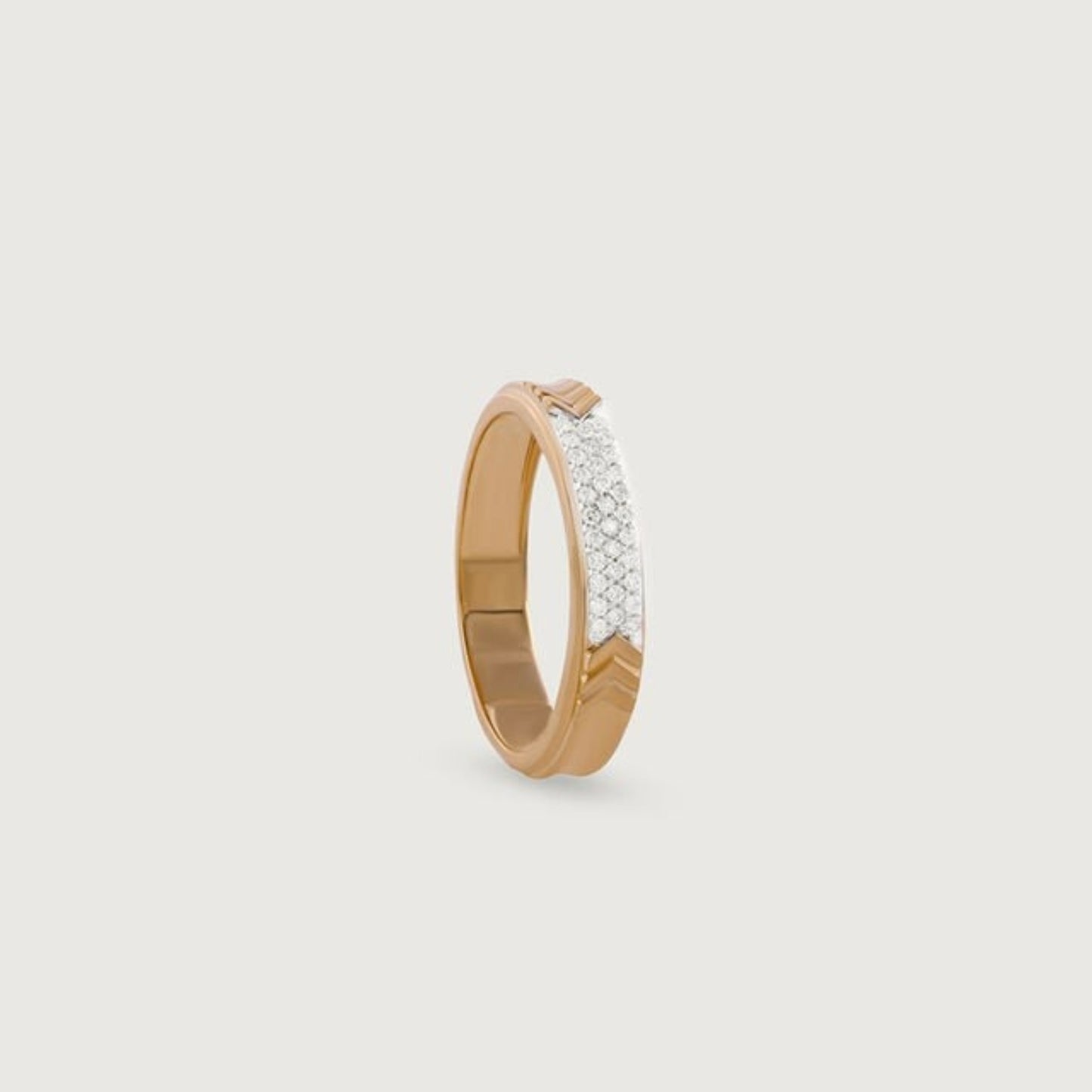 Men's Gold Engagement Ring - Diamond Pave Wedding 10K Gold Band