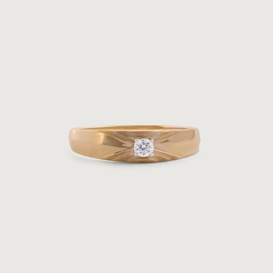 Engagement Rings for Him - 18K White Gold Diamond Solitaire Band
