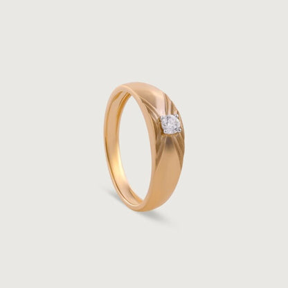 Engagement Rings for Him - 18K White Gold Diamond Solitaire Band