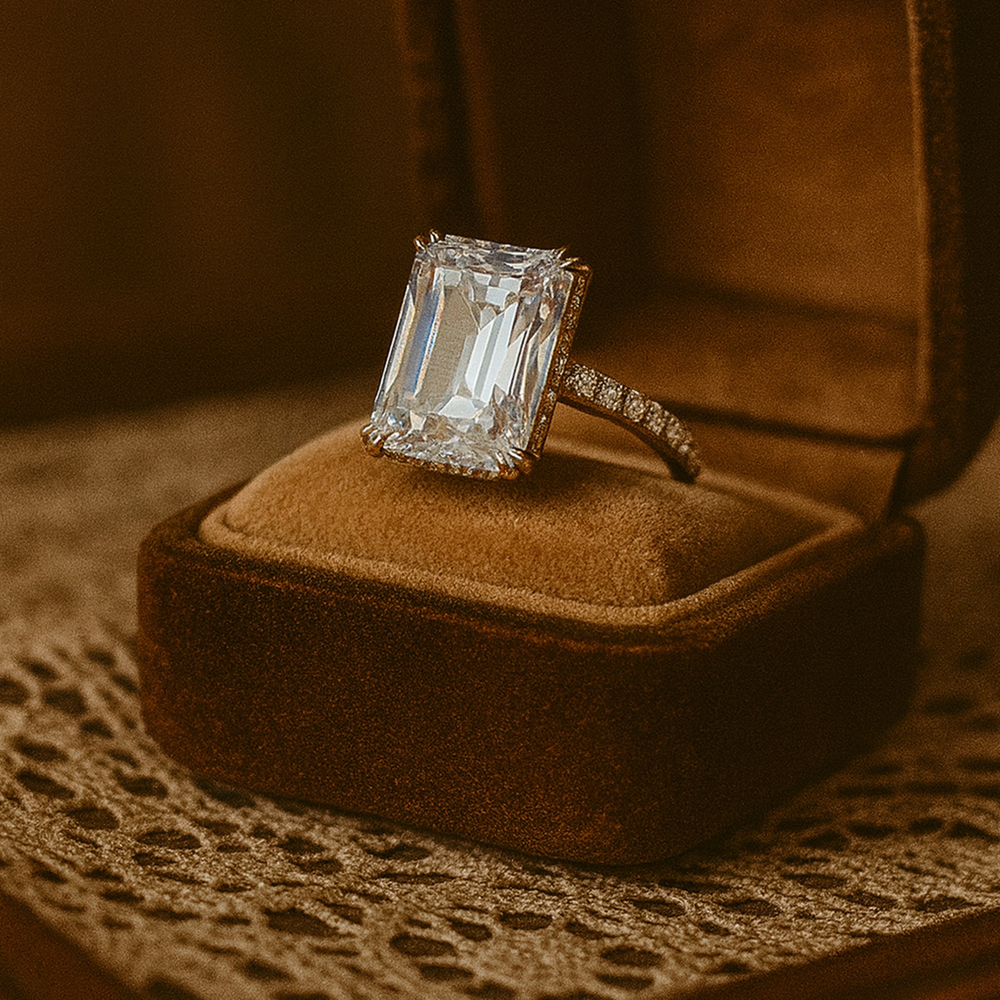 Wedding Rings for Guys Emerald Cut Diamond Rose Gold Ring for Brides