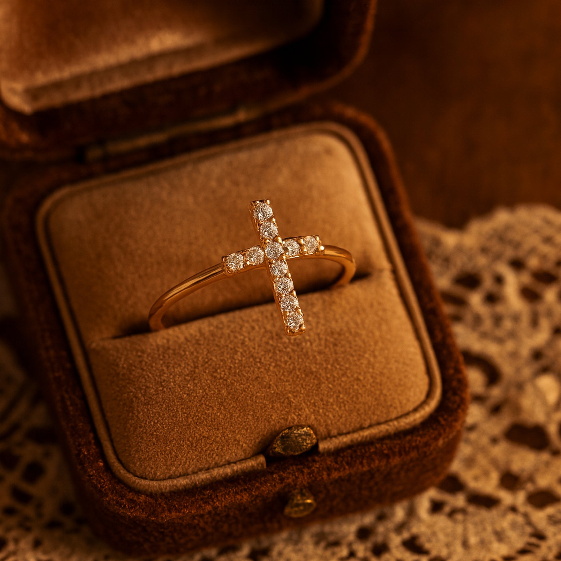 Wedding Rings Guys Elegant Gold Diamond Cross Perfect Christian Rings