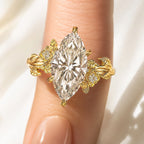 Floral Engagement Ring Floral Diamond Ring Side Stone Ring Diiro.
