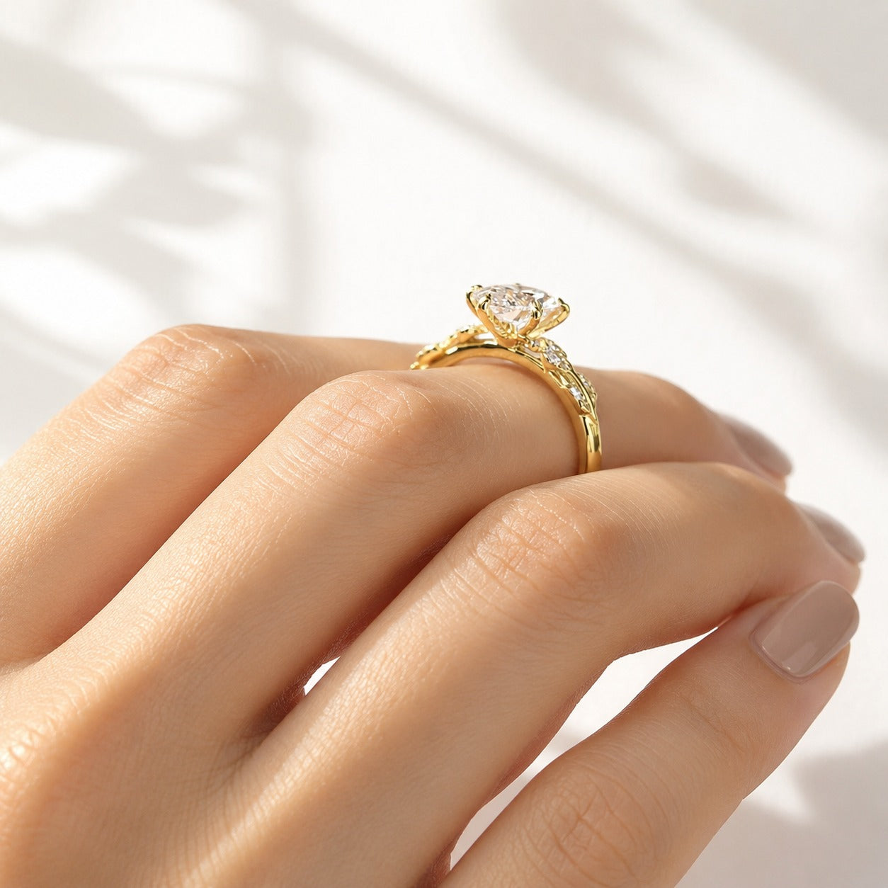 Yellow Gold Engagement Ring Custom Engagement Ring Diiro Engagement Ring.
