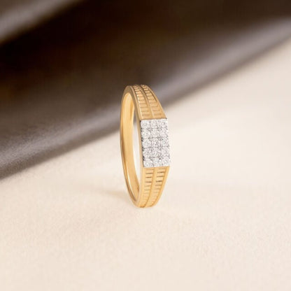 Dec Birthstone Diamond - Luxury 10K rose Gold Ring with Pavé Center
