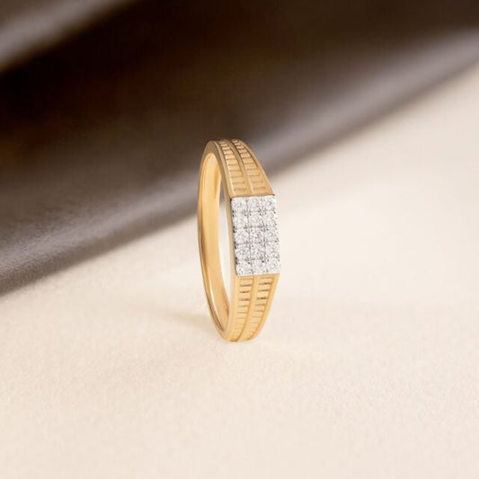 Dec Birthstone Diamond - Luxury 10K rose Gold Ring with Pavé Center