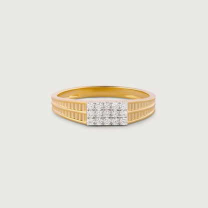 Dec Birthstone Diamond - Luxury 10K rose Gold Ring with Pavé Center