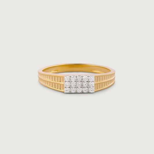 Dec Birthstone Diamond - Luxury 10K rose Gold Ring with Pavé Center