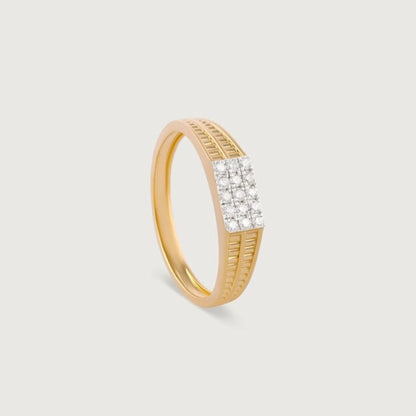 Dec Birthstone Diamond - Luxury 10K rose Gold Ring with Pavé Center