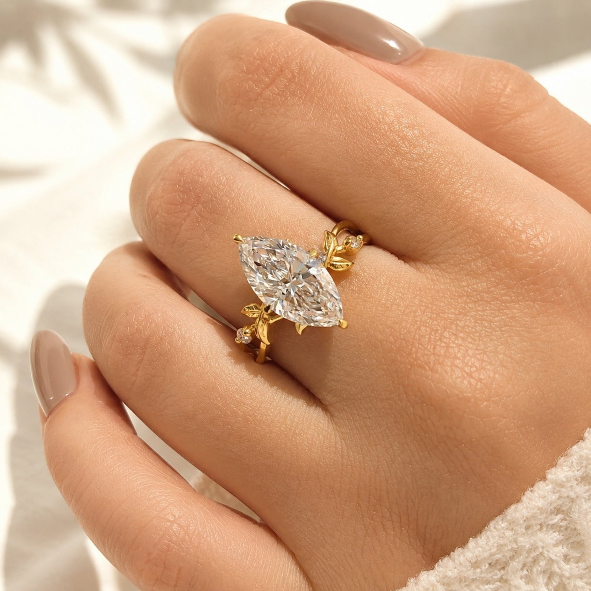 Marquise Cut Nature Inspired Ring Marquise Cut Diamond Ring Diamond Marquise Cut Rings.
