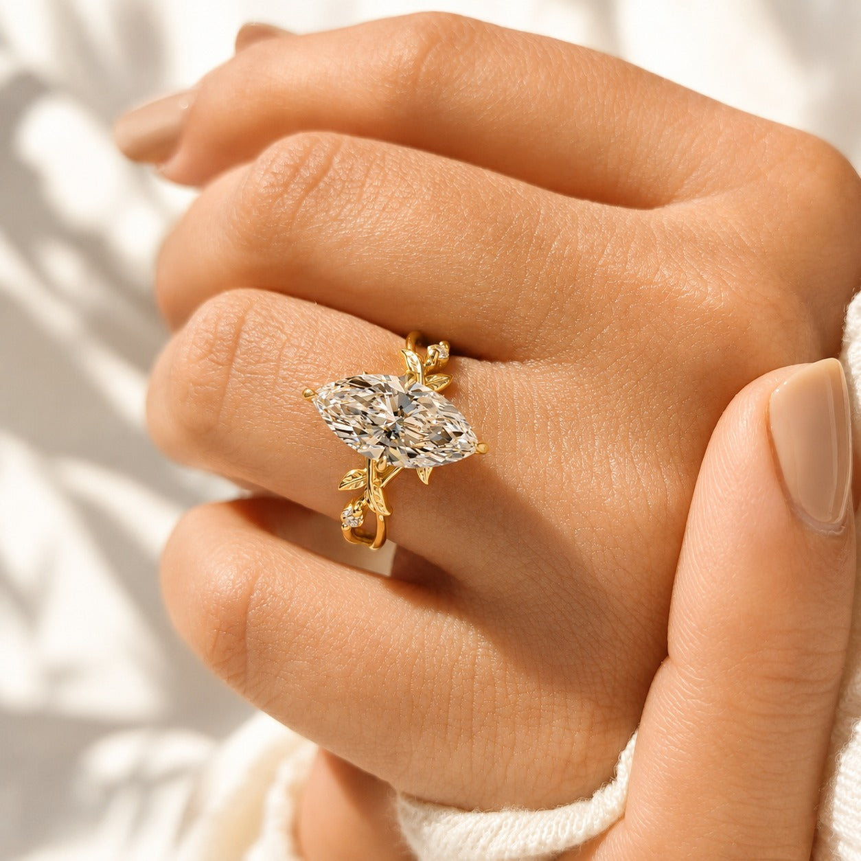 Marquise Cut Ring Marquise Cut Moissanite Engagement Ring Nature Inspired Engagement Rings.
