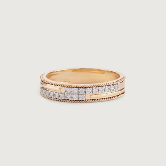 Men's Diamond Wedding Ring - Classic Gold Band Channel Setting