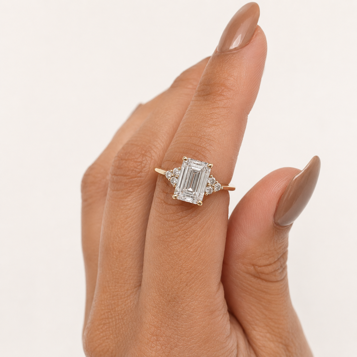 Yellow Gold Engagement Ring Prong Setting Ring Diiro Engagement Ring.
