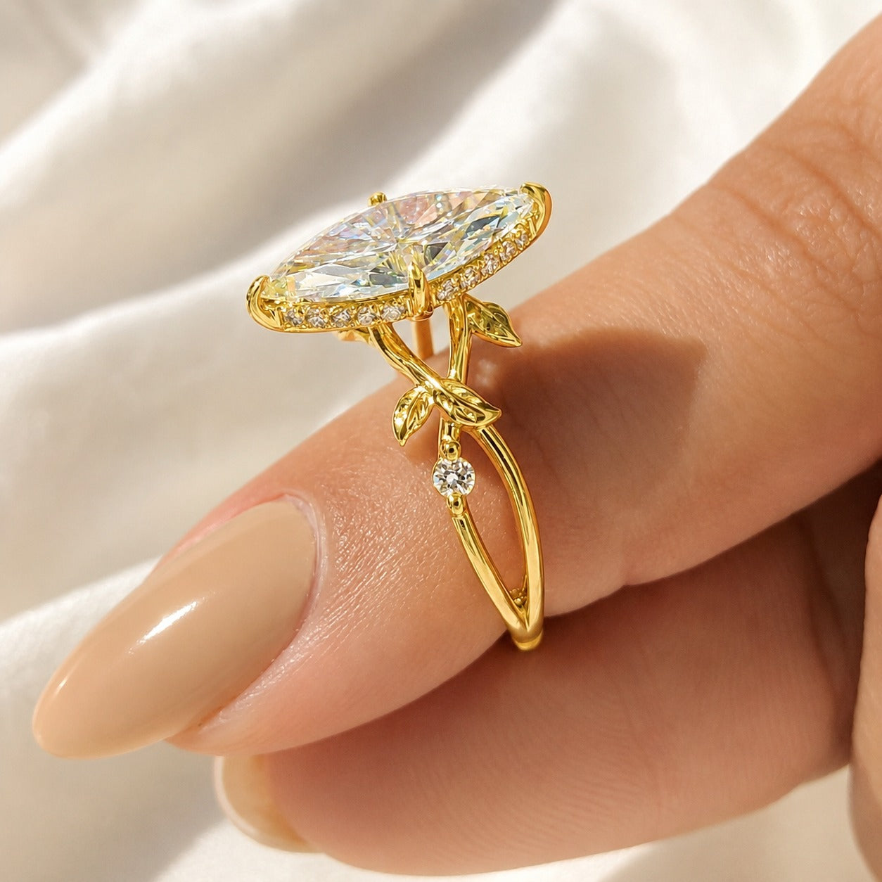 Marquise Ring With Side Stones Engagement Rings Twisted Band Diiro.
