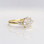 Three Diamond Engagement Ring Pear Side Stone Engagement Ring Diiro.
