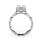Cathedral Engagement Ring With Radiant Cut Pavé And Hidden Halo Design