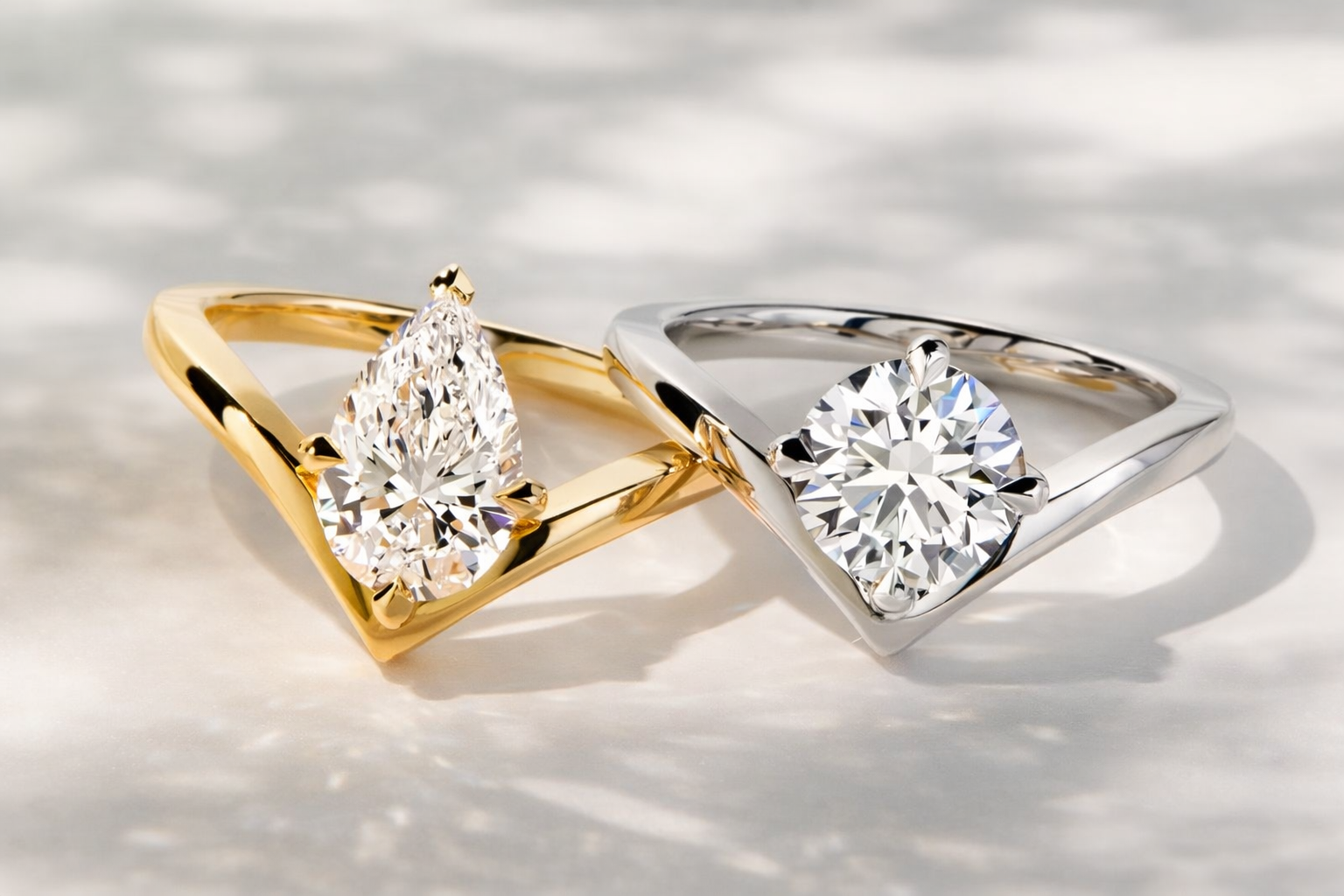 Round and Pear Cut Ring