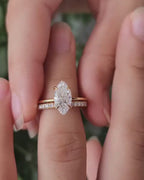Marquise Cut Solitaire Ring with Eternity Band