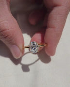 Yellow Gold Old Mine Cushion Cut Solitaire Ring