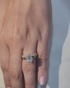 Oval Cut Diamond Solitaire Bridal Ring with Eternity Wedding Band