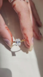 Simple Radiant Cut Solitaire Engagement Ring