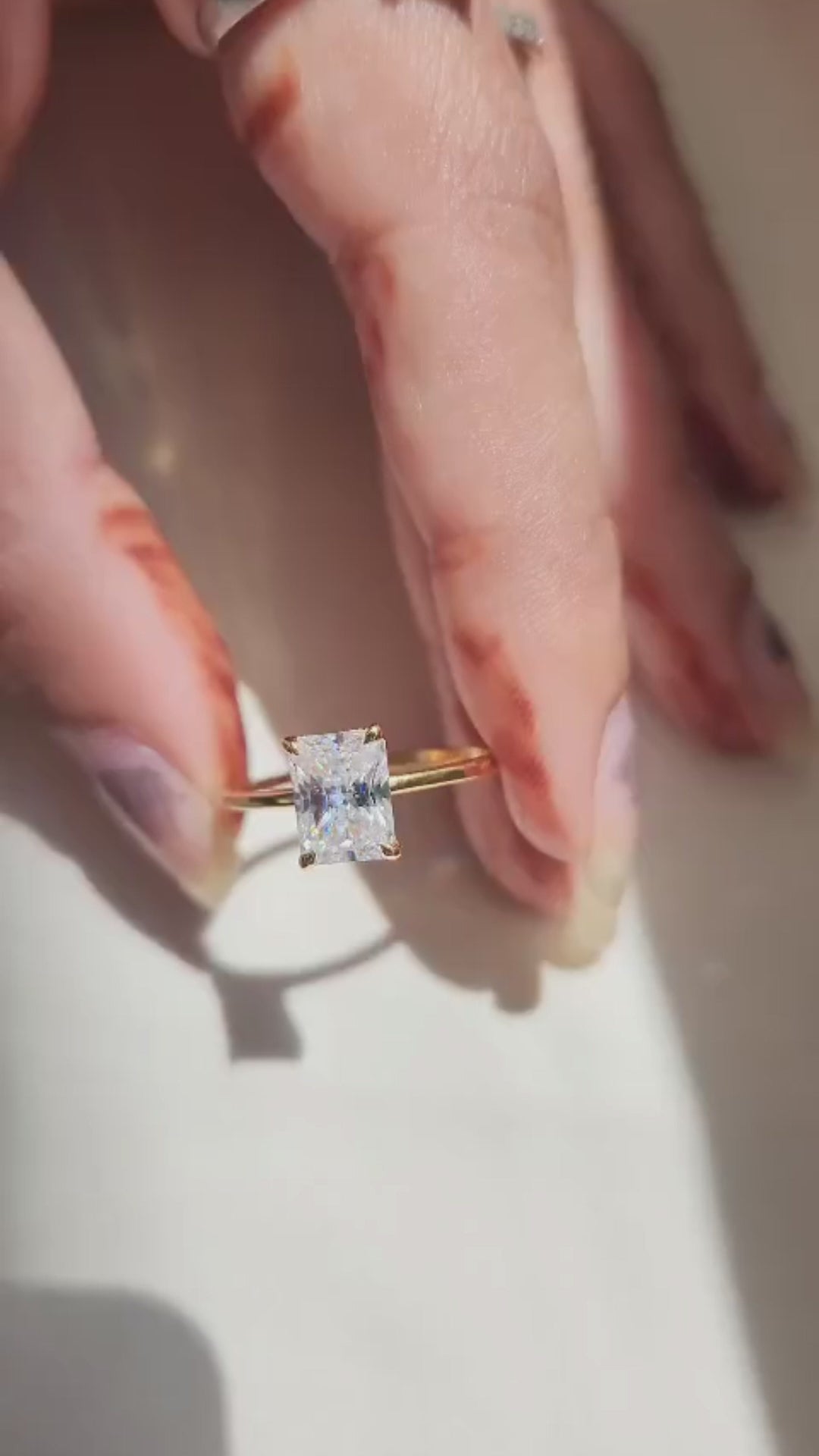 Simple Radiant Cut Solitaire Engagement Ring