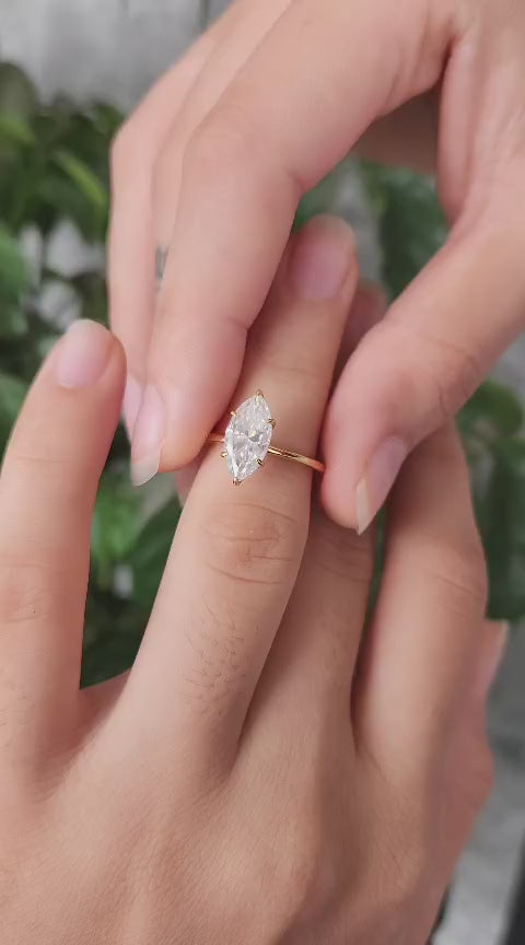 Marquise Cut Solitaire 6 Prong Setting Engagement Ring