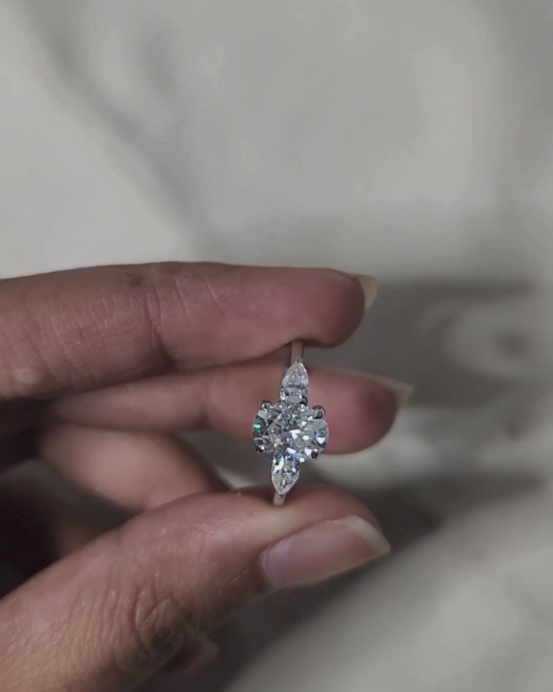 Oval Three Stone Engagement Ring