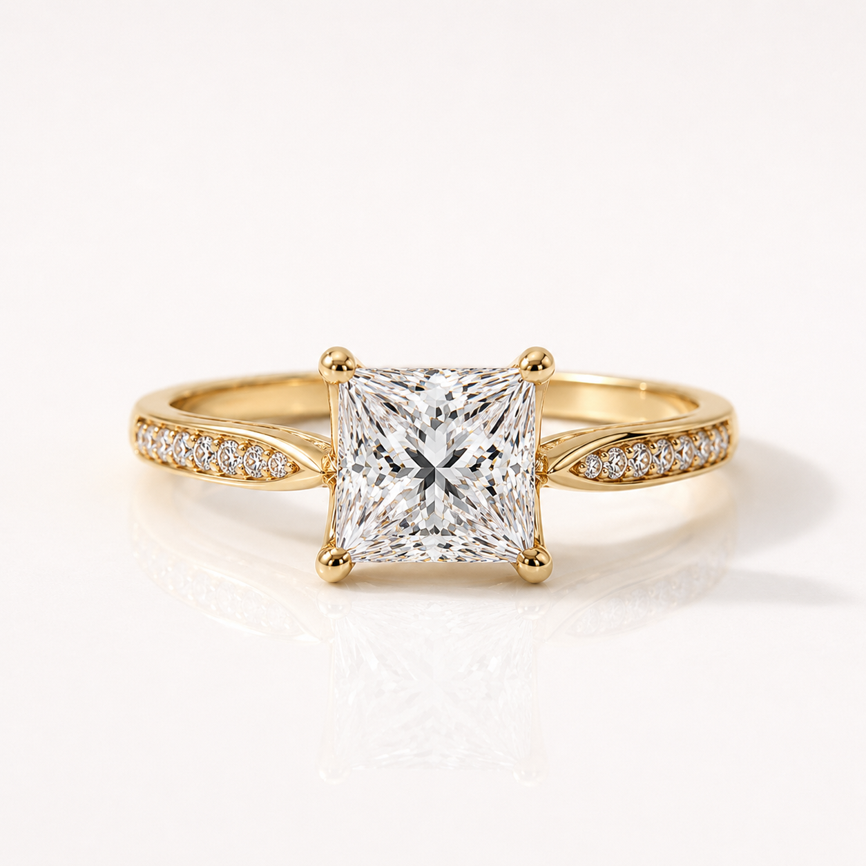 Princess Cut Ring Princess Cut Engagement Ring Princess Cut Moissanite Ring.
