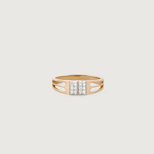 Wedding Bands for Him Unique - Gold Open Band with Round Diamonds Ring