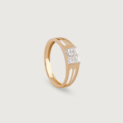 Wedding Bands for Him Unique - Gold Open Band with Round Diamonds Ring