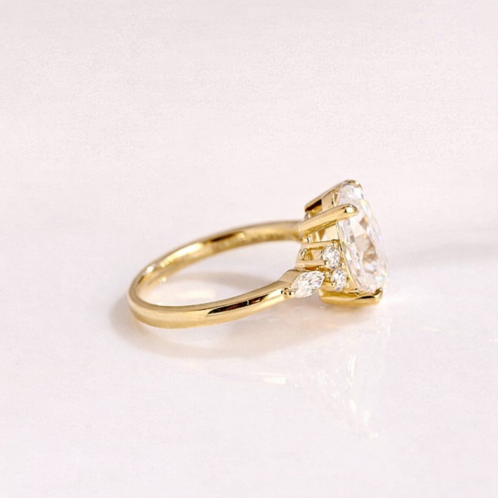 7 Stone Oval Cut Moissanite Ring