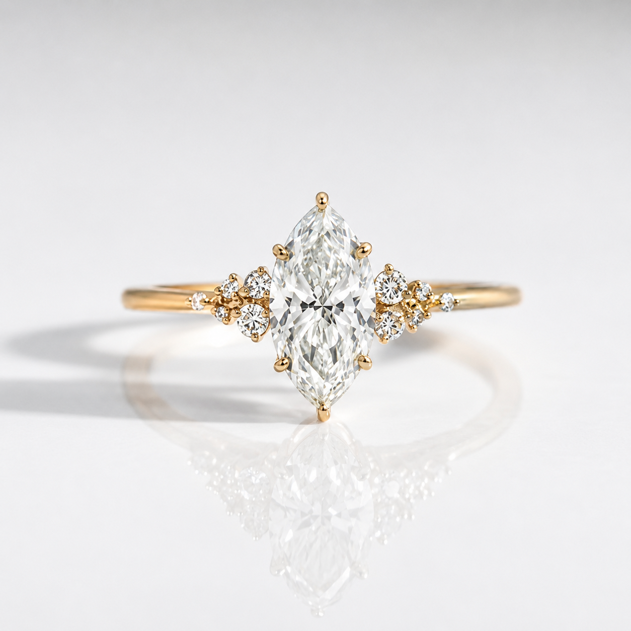 Side Stone Engagement Ring Marquise Diamond Ring With Side Stones Diiro.
