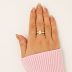 Yellow Gold Engagement Ring Twisted Pave Band Oval Diamond Ring.
